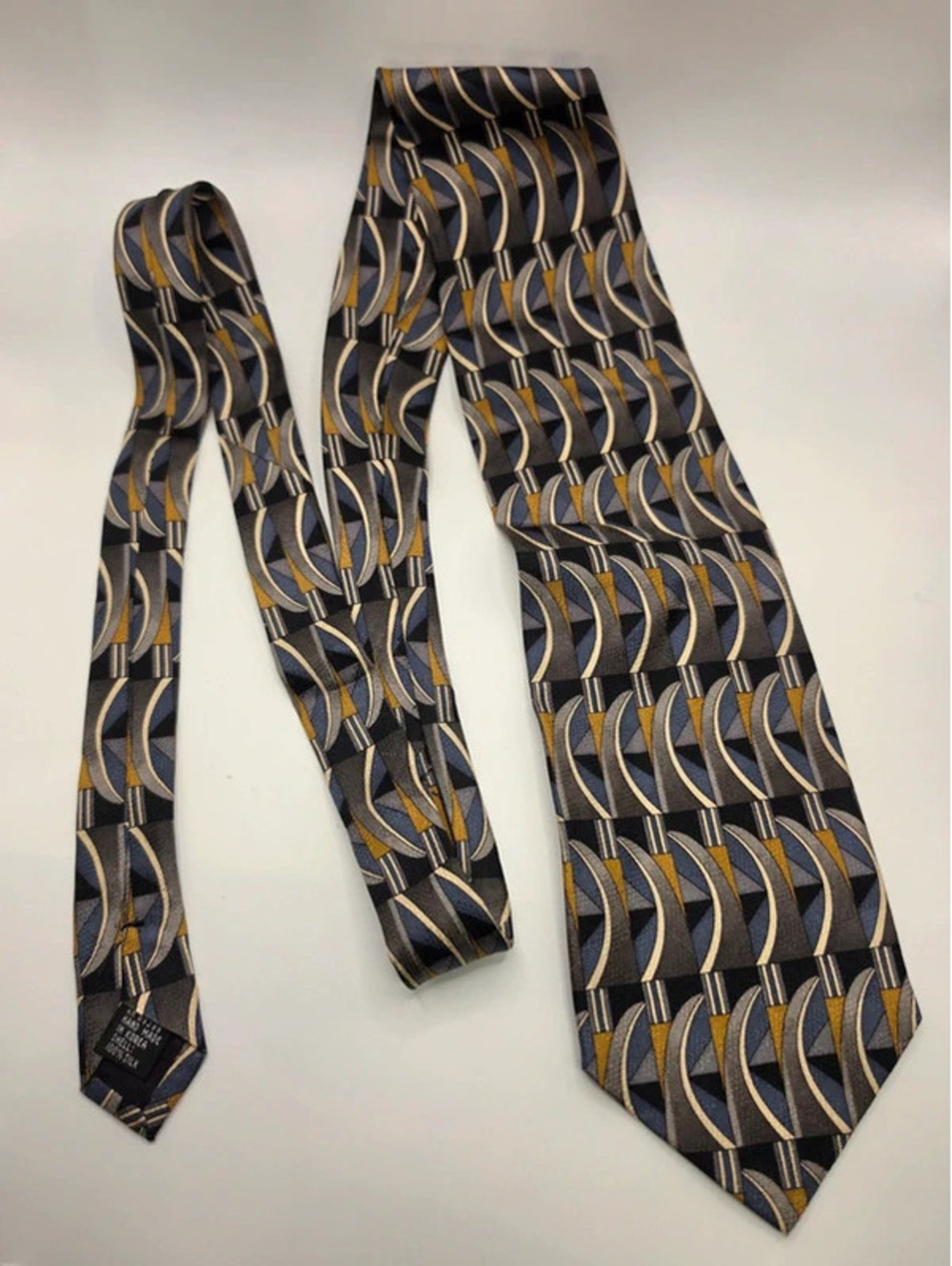 Luis Roth Vintage Silk necktie Art DecoLouis Roth Vintage Geometric Silk XL Tie
